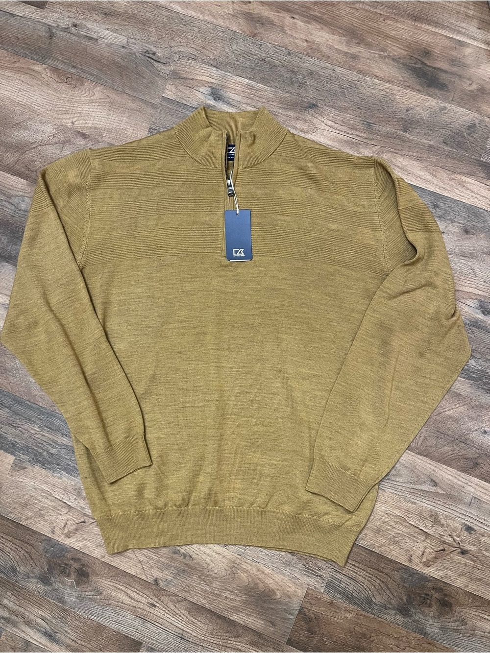 Cutter & Buck Men's Quarter-Zip Sweater in Mustard